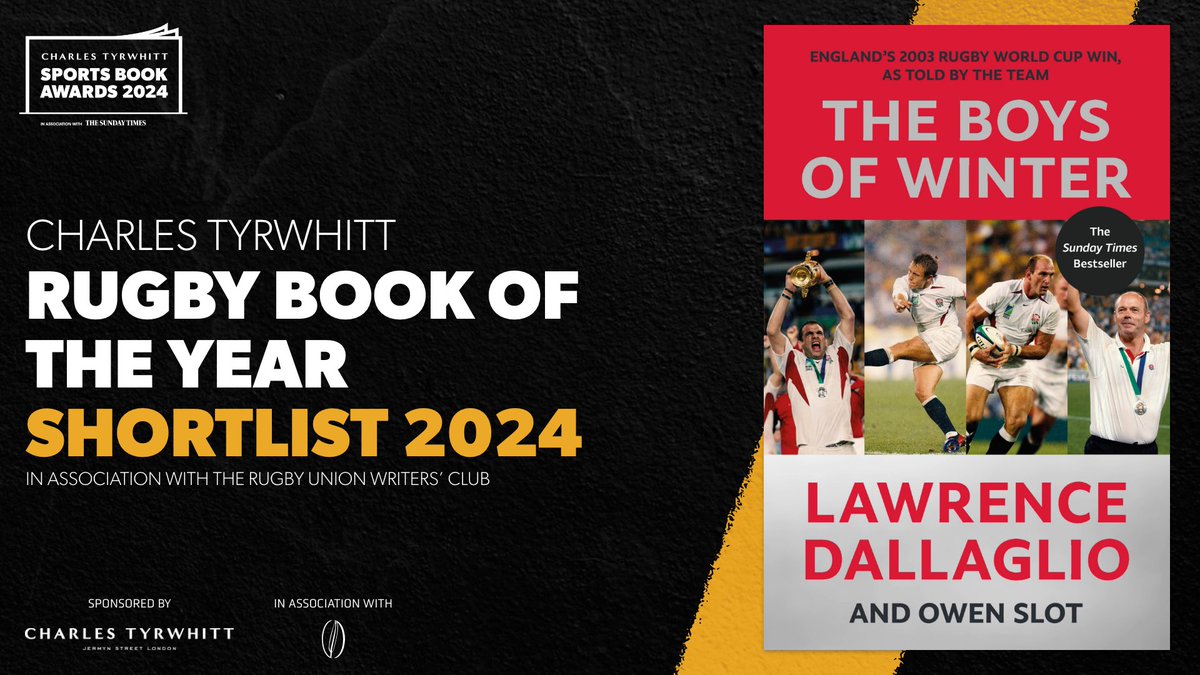 Delighted to have been shortlisted for the @ctshirts @sportsbookaward for the Rugby Book category. Wonderful to be nominated alongside some great titles. Big thank you to @owenslot for making it possible #ctsba24 #readingforsport