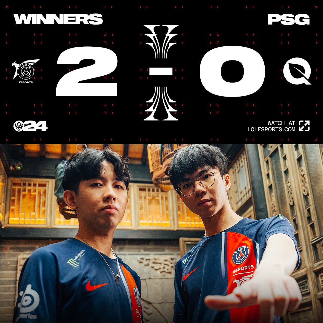 #PSGWIN

@PSG_TALON_LOL DEFEAT @FLYQUEST AND ADVANCE TO THE #MSI2024 BRACKET STAGE!