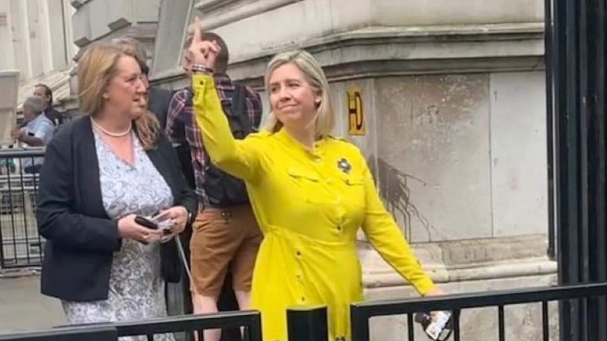 She's back on #SundayMorning with #TrevorPhillips , the education minister who set a fine example to young children. @andreajenkyns , the mp who didn't like this picture being retweeted, if you did, blocked 🤣🤣 #ToriesOut #GeneralElectionlNow #andreajenkyns sums up #torybritain