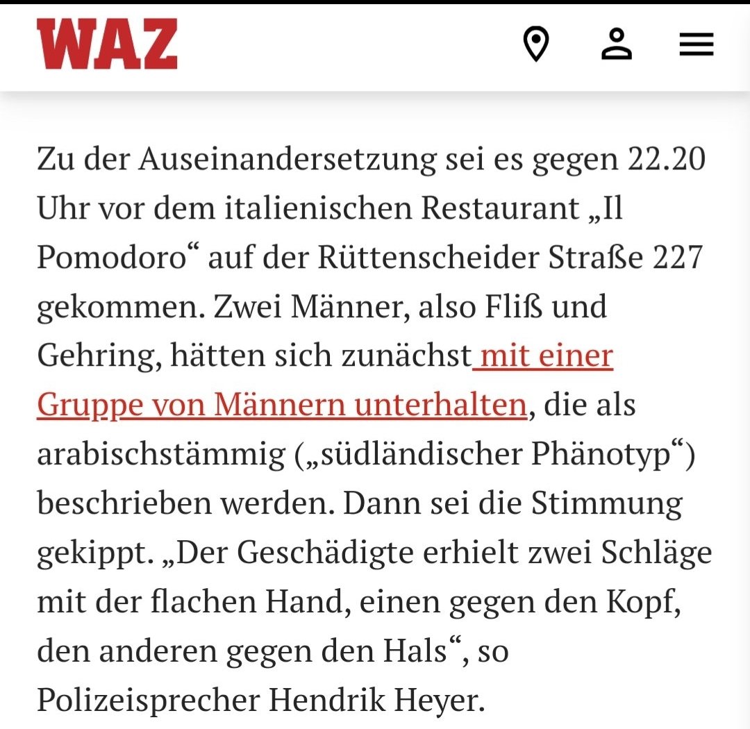 @NoAFD_BTW25 Also im Falle der angegriffenen grünen Politiker in Essen überlege ich gerade noch, wer Schuld ist an der 'Spaltung'. Ich denke die Willkommenskultur war nicht so ausgeprägt wie erforderlich.