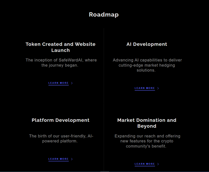 SafeWardAI's tweet image. Explore SafeWard roadmap and witness the exciting journey ahead of our amazing project!⚫️🤖

From token development to market domination and beyond, it's all outlined here!⚫️🤖

⏩safewardai.com⏪
#cryptocurrency #SafetyFirst #roadmap #Crypto