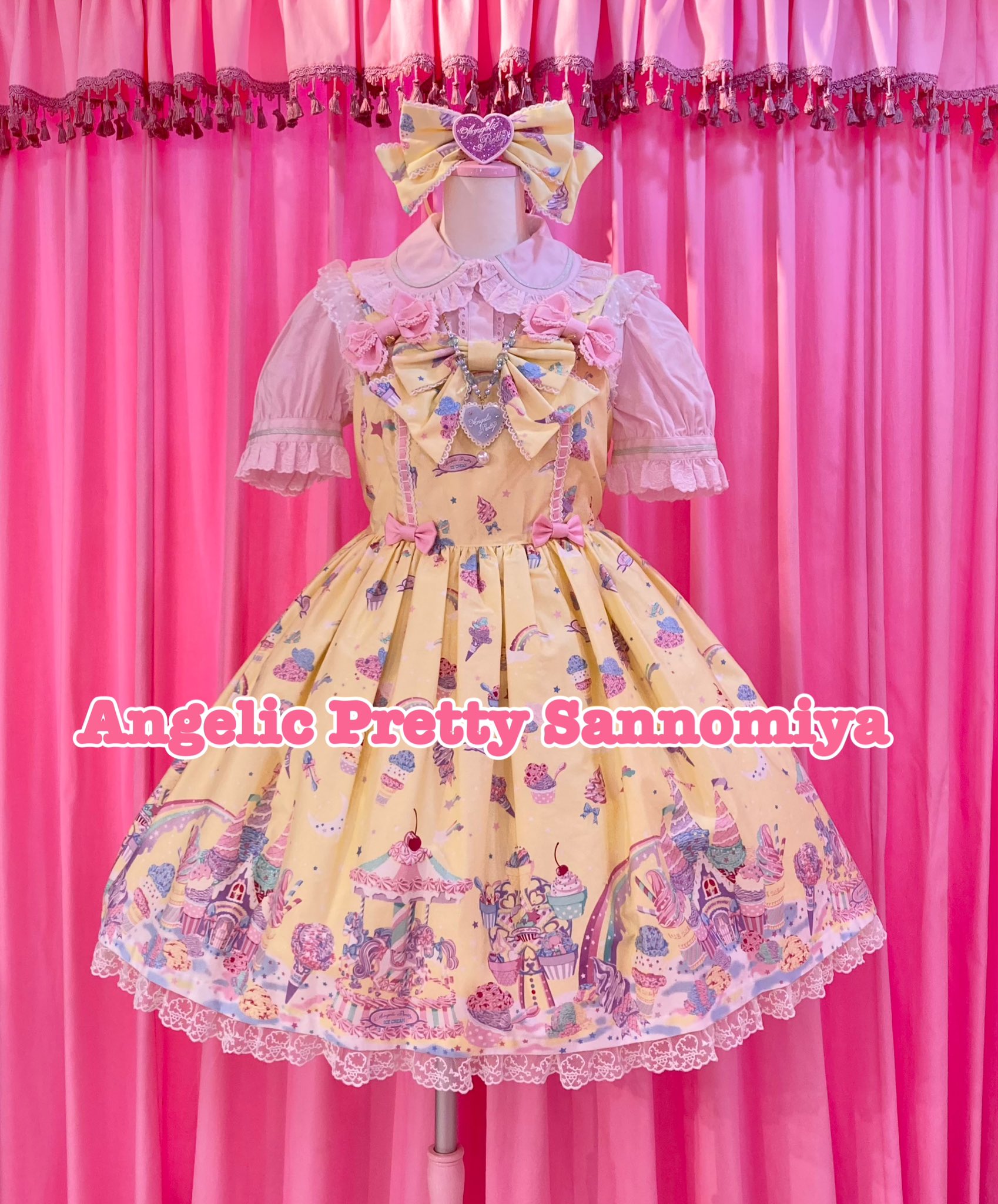 Milky★PlanetリボンジャンパースカートSet イエロー Milky☆PlanetリボンジャンパースカートSet イエロー