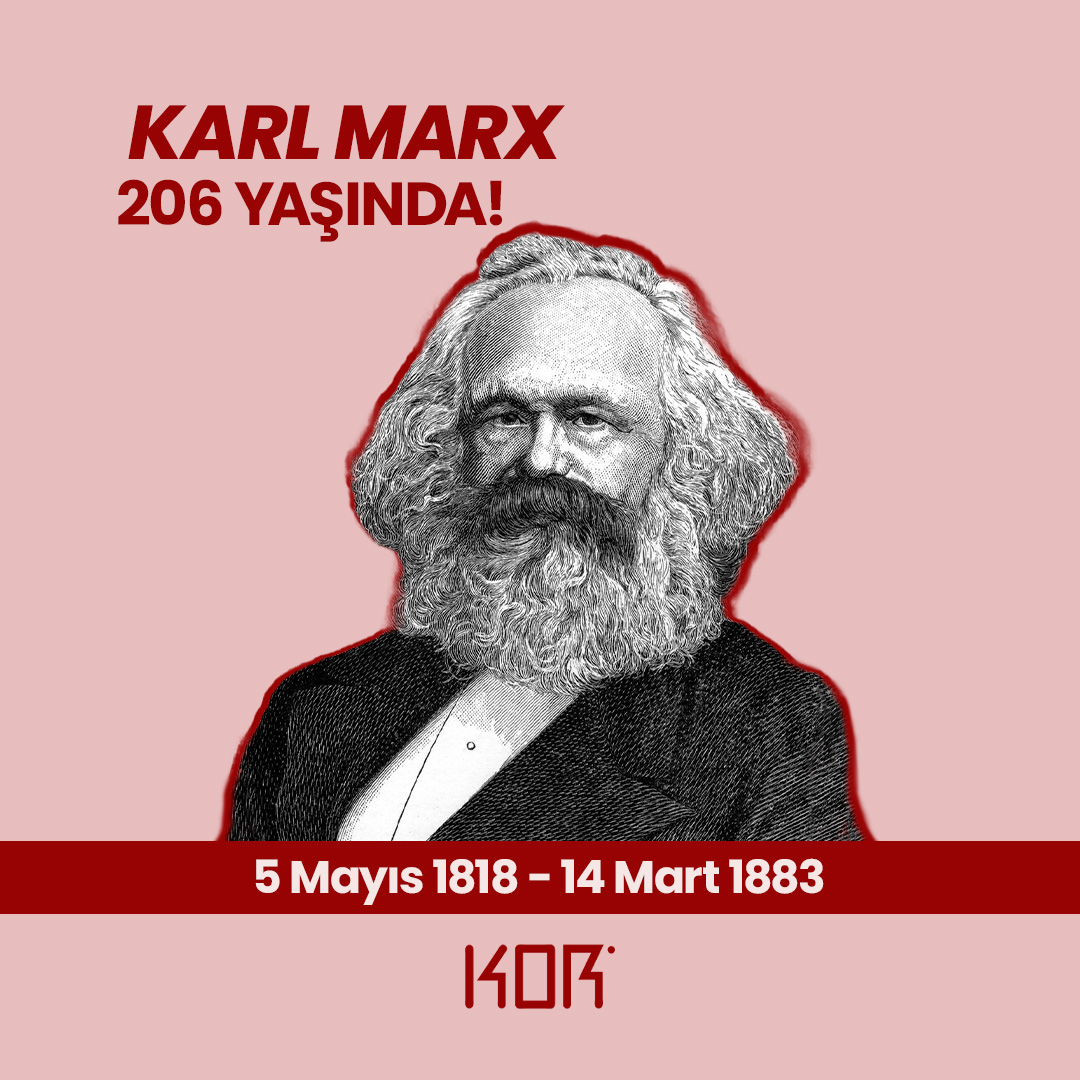 “Kara deryalarda bir fenersin Senin ışığınla yürüyoruz Biz bu karanlık yolun sonunda Doğacak güneşi görüyoruz...” Bilimsel sosyalizmin kurucusu Karl Marx 206 yaşında. İyi ki doğdu, iyi ki yazdı! Yolumuzu aydınlatmaya devam ediyor. #KarlMarx