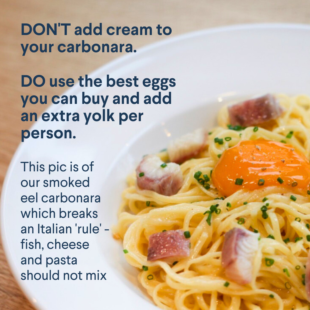 The dos ✔️ & don’ts ❌ of Italian cooking Do you think combining fish, cheese and pasta is a cardinal sin? Stay tuned for more tips!