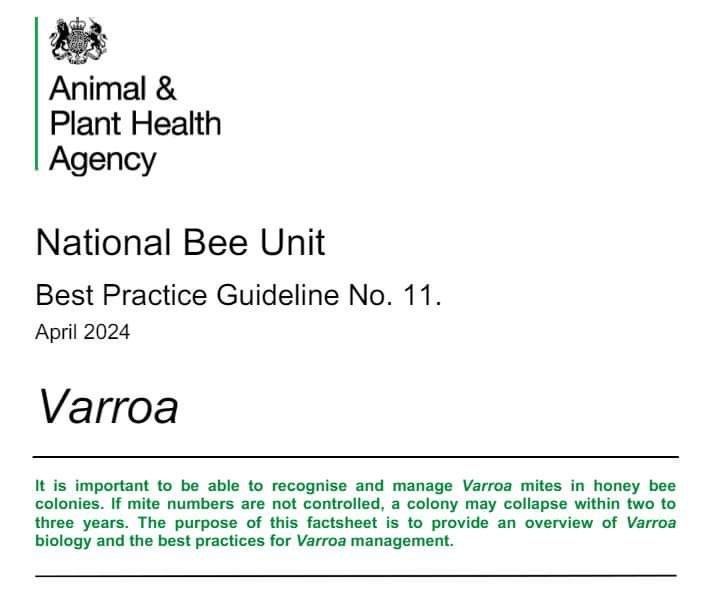 The National Bee Unit has updated its Varroa Best Practice Guidelines

nationalbeeunit.com/assets/PDFs/3_…