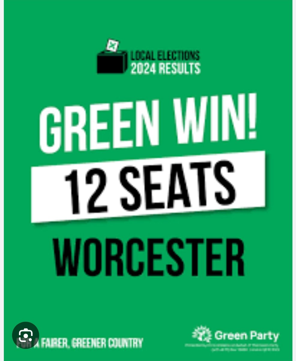 Btw I tend to steer clear of politics here, but I do want to register my sincere pride in the voters of my adopted city. Worcester City council election 2024 full result: Labour 17 Green 12 Lib Dem 5 Conservative 1 No overall control 💚🍃