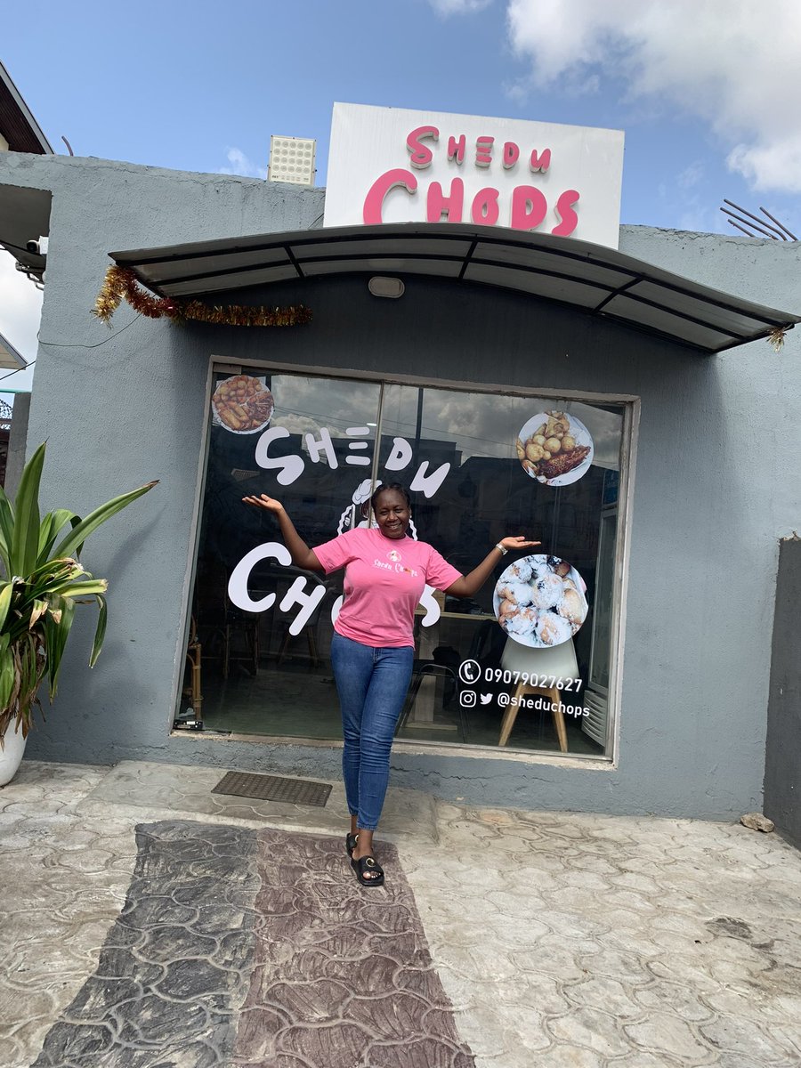 Let me reintroduce myself! My name is Seyi Oluwabiyi aka Shedu, lawyer and the ceo of one of the biggest and best small chops and ofada in Lagos We have a restaurant located at 16 Adebayo Mokuolu street Anthony. Walk in today and have a taste of our yummy chops 💗💗 Holla