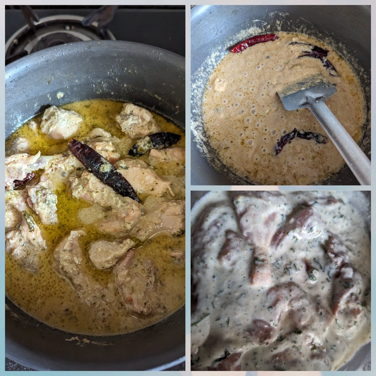 Bhopali Rizala: Marinate chicken with curd, ginger garlic green chilli paste keep for 30 min. Heat ghee, add whole spices with red chilli, add onion paste cook till brown, add cashews & melon seed paste cook for 2 min, add chicken, garam masala & cook till done
#gpkitchen #Sunday