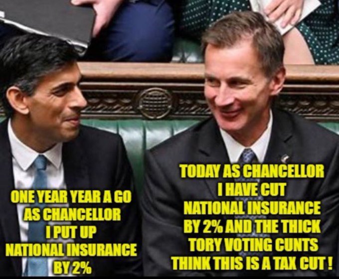 @girlyswotspider Sunak is a banker at heart. He thinks only about money. His only possible train of thought is to make big promises of tax cuts that we can't afford. But he'll be trying to make them affordable by hiding a lot of tax hikes in the details - just like he did last time.