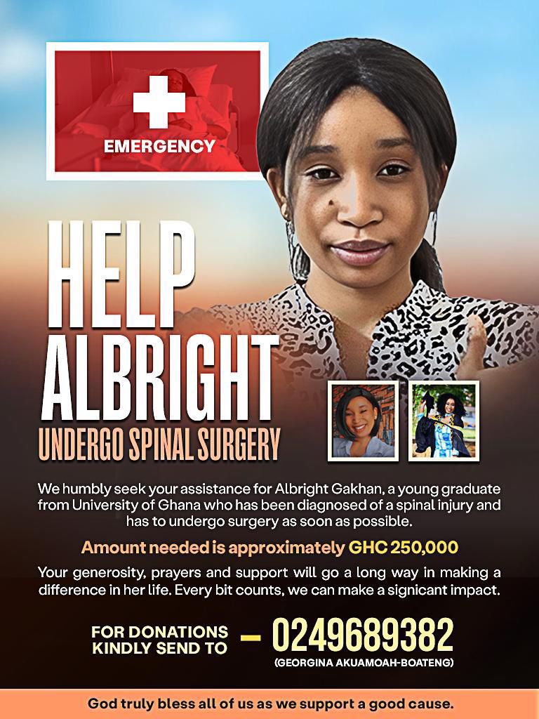 Please let’s help Albright 🙏🏽 Kindly send donations to 0249689382