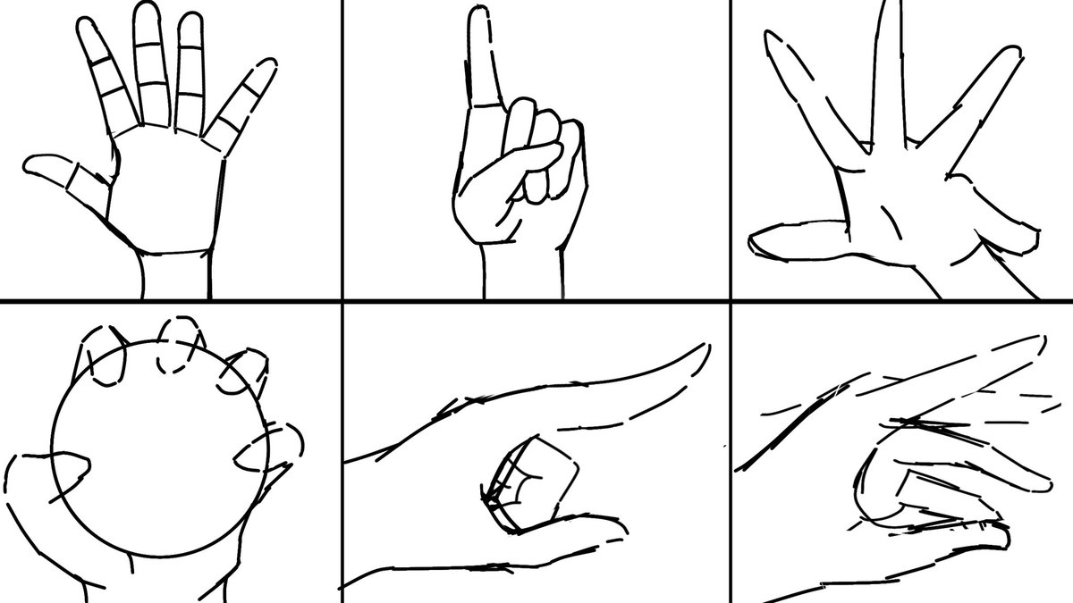 手の練習
人差し指から親指のラインがむずい
#イラスト練習中