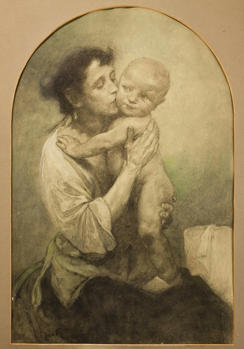#FelizDiadelaMadre #5Mayo Alphonse Mucha Madre e hijo, 1924 Carboncillo, pastel y acuarela sobre papel.