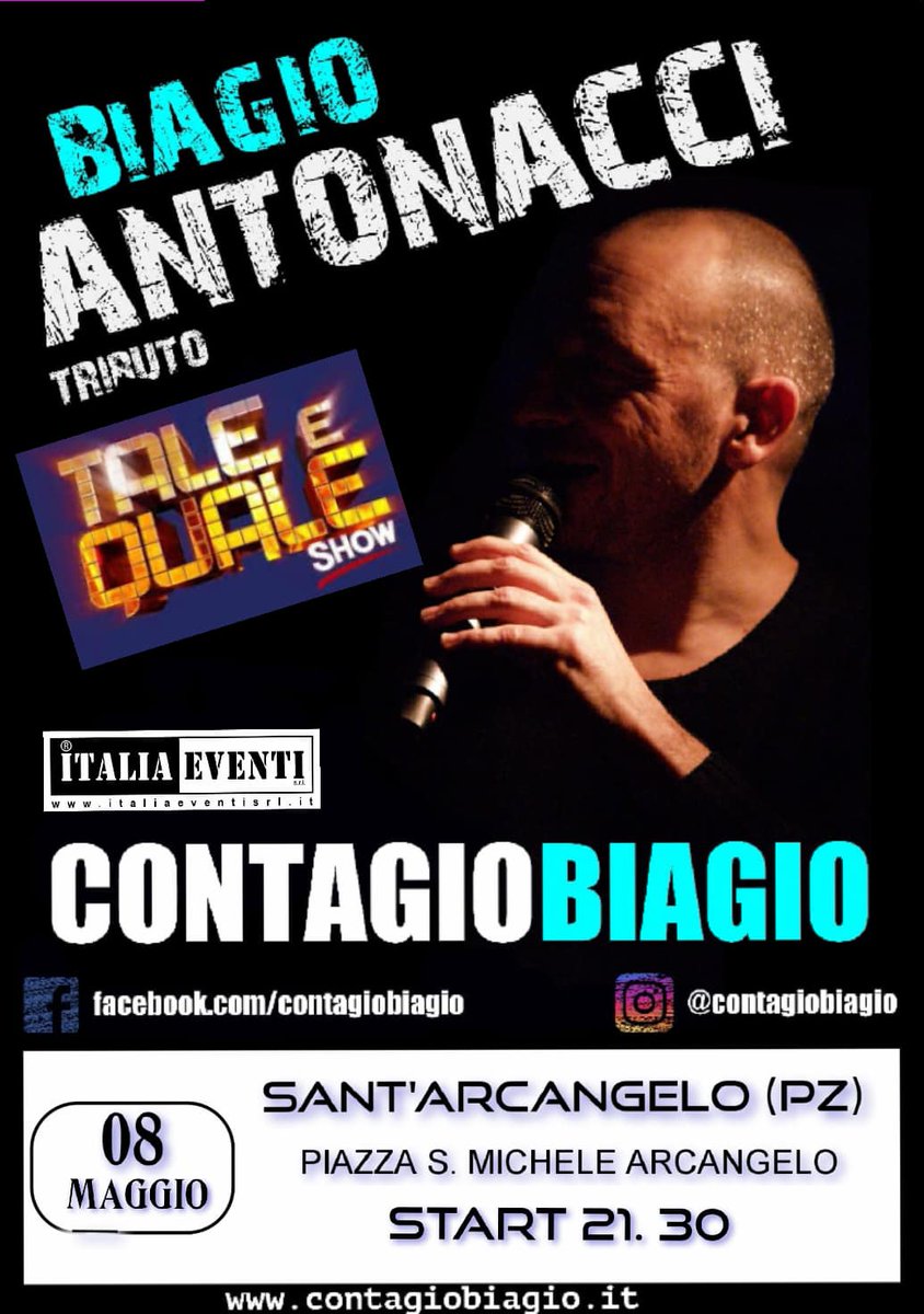 Pronti per mercoledì 8 maggio?
Vi aspetto a Sant'Arcangelo (PZ)
#biagioantonacci #contagiobiagio @BiagioAntonacci