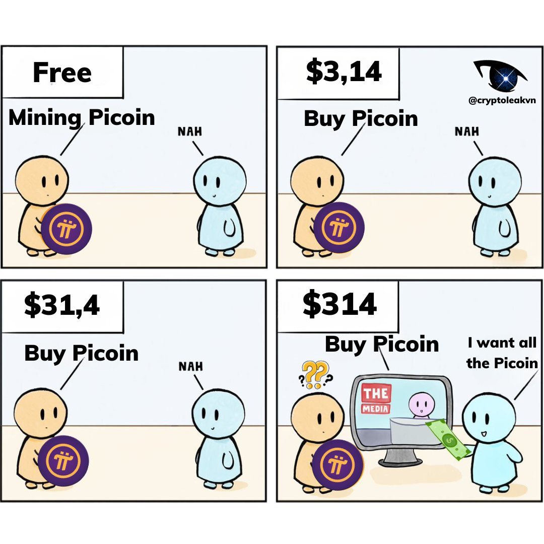 🌟 Big opportunities often aren't clear until you realize they've passed you by. Just like the case of PiCoin, from initially being mined for free with few believers, to reaching a high value, like $314, and everyone rushing to buy.  #PiCoin #PiNetwork #PiKYC #Pioneers #Picoins