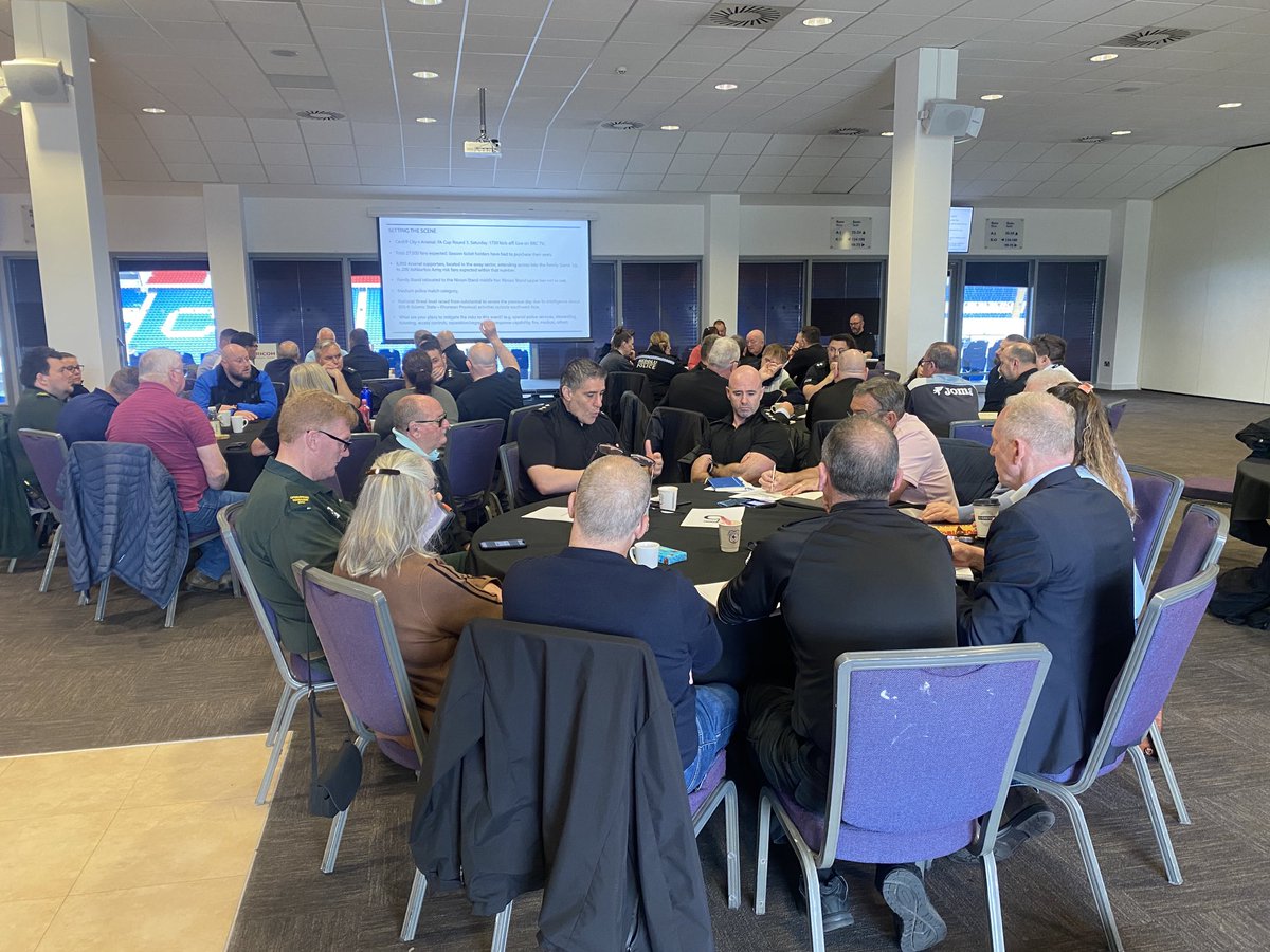 WNashCardiff's tweet image. Table top exercise at Cardiff City Stadium is underway.