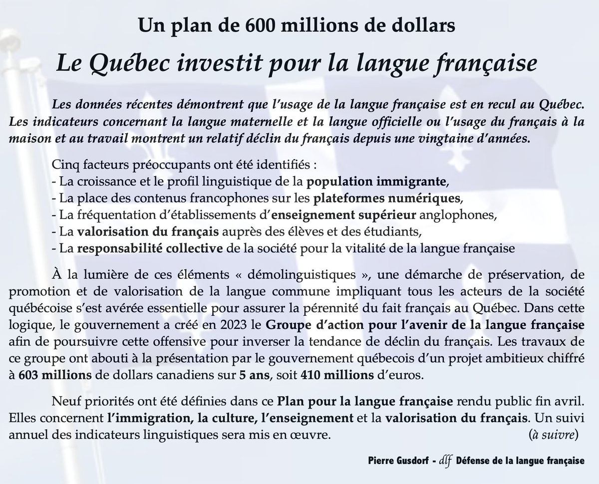 'Au Québec l'avenir s'écrit en français'
Le ministre de la langue française Jean-François Roberge a présenté le 28 avril un plan ambitieux pour enrayer le déclin de la langue française.
#Quebec #languefrançaise #JeanFrançoisRoberge #francophonie