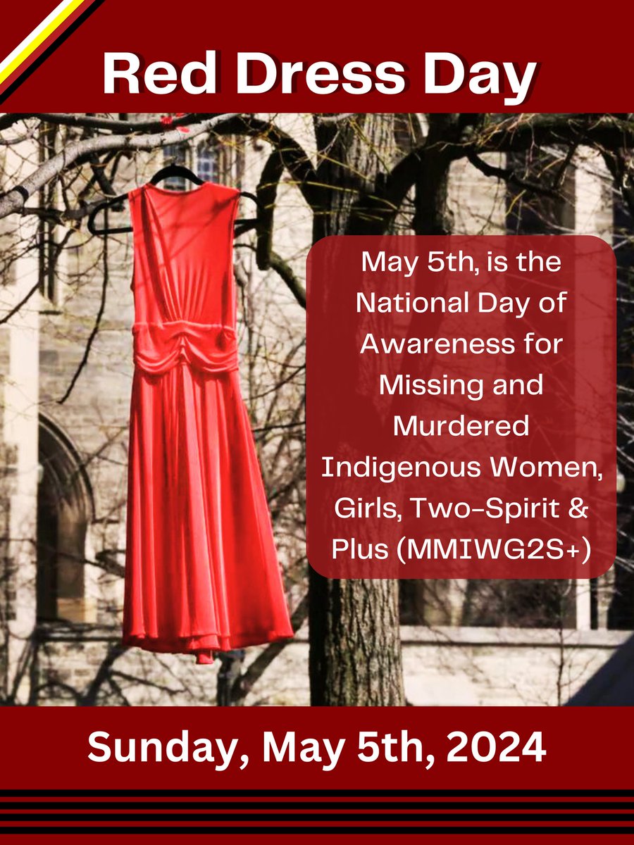 RED DRESS DAY
To honour the memory of and bring awareness to all the Missing and Murdered Indigenous Women, Girls and Two-Spirit of Turtle Island.
#RedDressDay #MMIWG2S #May5th #cdnpolitics