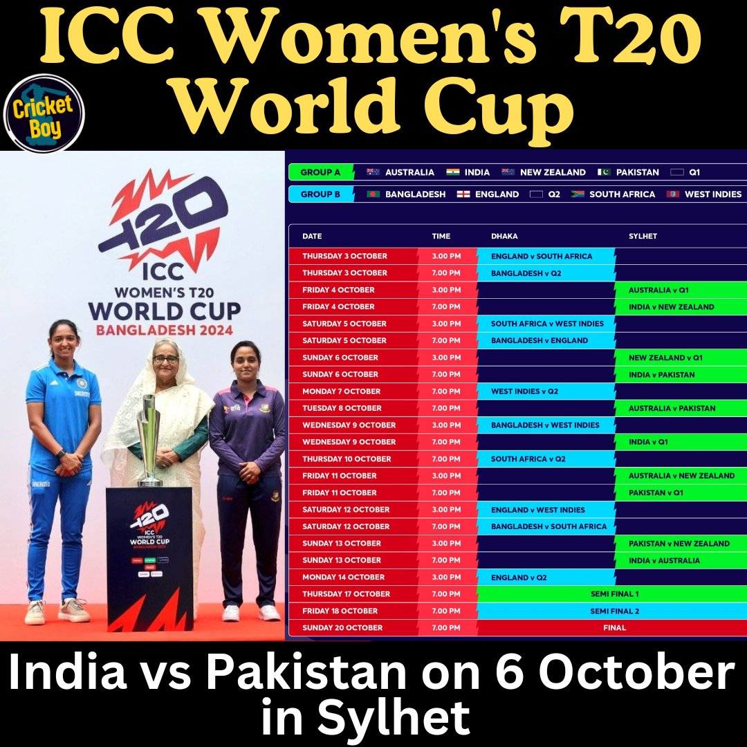 Note the date: 6 October, IND vs PAK 🍿
.
.
.
#ICC #womenst20worldcup #t20worldcup #indiavspakistan #INDWvsPAKW #cricketboy