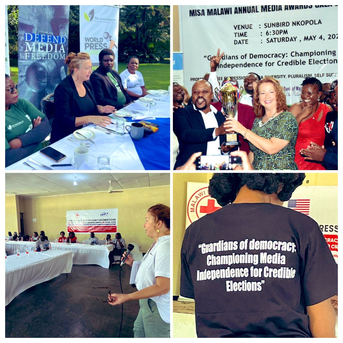 Fantastic week celebrating journalists and talking about media freedom. A free, independent and proudly professional press matters for Malawi’s environment, prosperity and democracy. It’s only going to get more important. #DefendMediaFreedom #WPFD2024 🇬🇧 🇲🇼