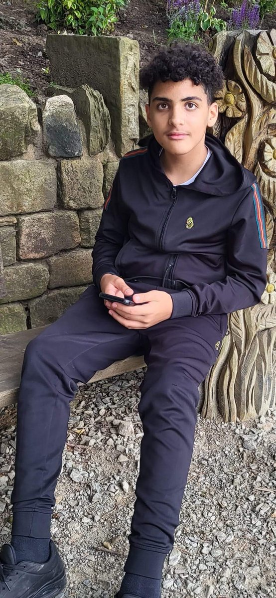 Concerns for missing 12 yr old from Huddersfield, Amari Khalfan. Described as being mixed race, curly dark hair, short at the sides and curly on top. Wearing a black tracksuit, light blue puffa jacket, black backpack. Log 1953 04-05 refers.