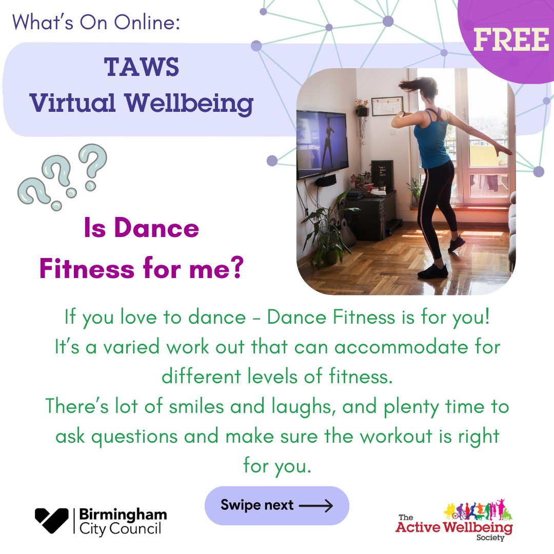 📢Every Saturday the TAWS #VirtualCommunity #GetsMoving at Cardio Combat and/or Dance Fitness. 😄Both are suitable for a range of fitness levels. Come join us! 📲All you need is an internet connection and smartphone, tablet or laptop.