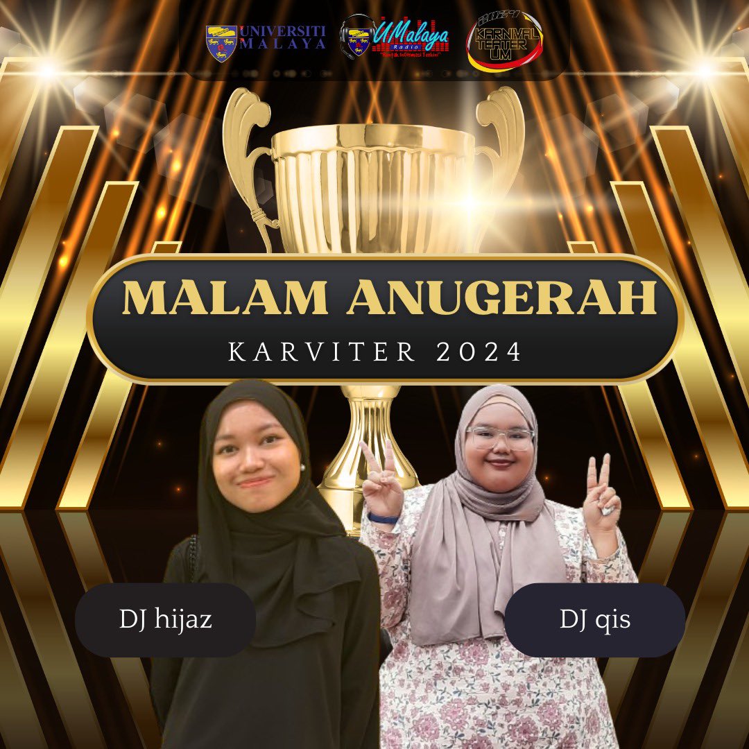 It’s time for the grand finale at Malam Anugerah KARVITER! Follow @karviterum for live updates from Panggung Eksperimen, starting tonight at 8:30 p.m! 🎬🏆 instagram.com/reel/C6lOdgNvS… #UMalayaRadio #RentakInformasiTerkini #UniversitiMalaya #KarviterUM