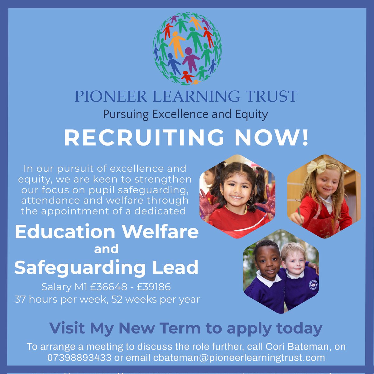Pioneer Learning Trust (@pioneer_trust) on Twitter photo We are looking for an experienced professional with expertise in attendance and education welfare along with excellent knowledge and understanding of safeguarding children.
Contact <a href="/corisande1/">Corisande Bateman</a> to arrange a conversation to discuss the role further.
#PioneerPromise #values #unity We are looking for an experienced professional with expertise in attendance and education welfare along with excellent knowledge and understanding of safeguarding children.
Contact <a href="/corisande1/">Corisande Bateman</a> to arrange a conversation to discuss the role further.
#PioneerPromise #values #unity
