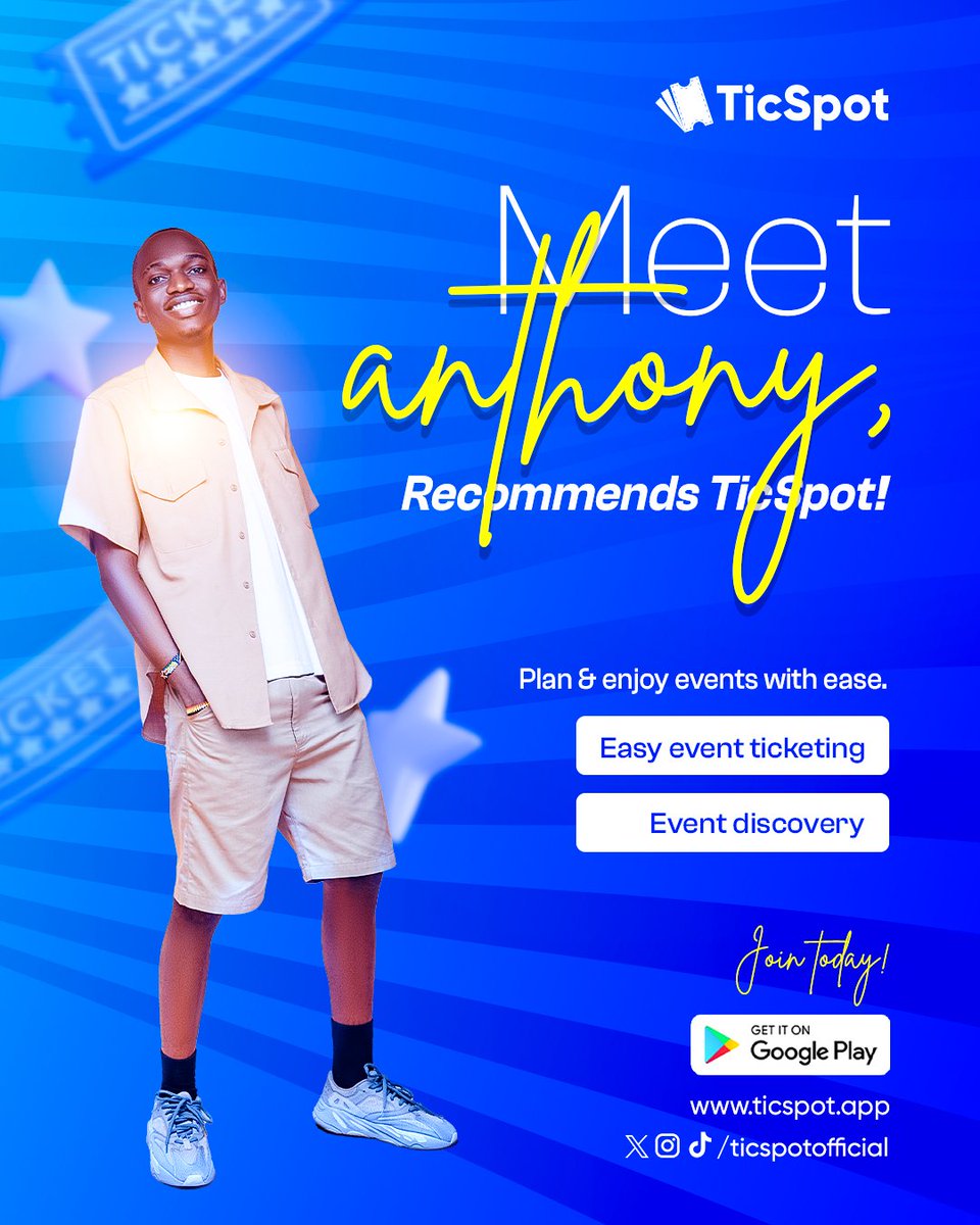 🌟 Say hello to Anthony! He's not just a fan—he's an advocate for effortless event planning with #TicSpot. Ready to streamline your events? Download the app today and find out why Anthony loves it! 📲✨ #EventProfs #TechForEvents #UgandaEvents