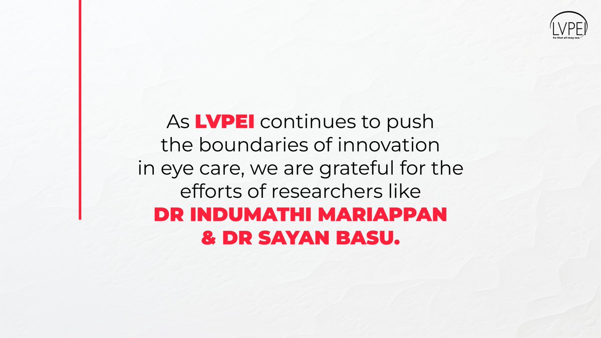 Kudos to Dr Indumathi Mariappan & Dr Sayan Basu for sharing their research developments, which were featured in @iitmadras’s Monthly Magazine, ‘Shaastra’. Their innovation continues to inspire us all.  

#LVPEI #Featured #SoThatAllMaySee