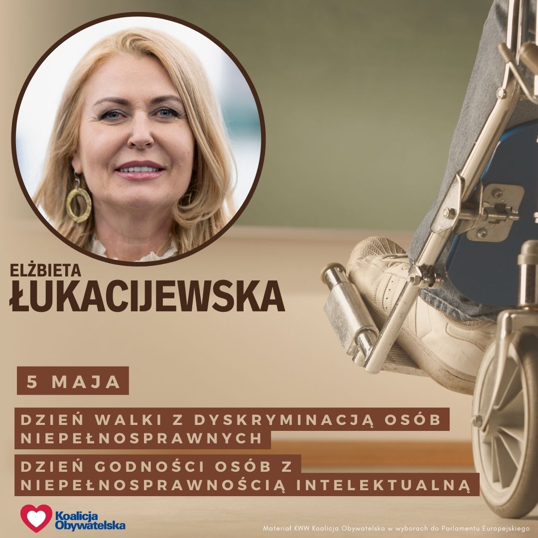 🗓 5️⃣ Maja obchodzimy Dzień Walki z Dyskryminacją Osób Niepełnosprawnych ♿️ i Dzień Godności Osób w Niepełnosprawnością Intelektualną. Pamiętajmy, nie tylko dziś, ale każdego dnia, że każdy z nas ma równe prawa do aktywnego udziału w życiu społecznym, rodzinnym oraz zawodowym.…