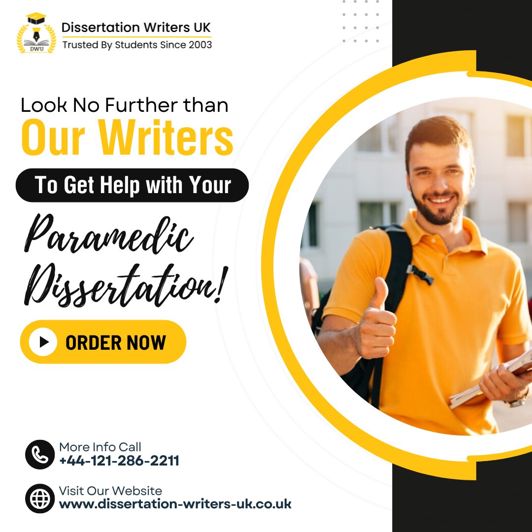 UKKDissertation's tweet image. Look No Further than Our Writers to Get Help with Your Paramedic Dissertation!

👇 Contact Us
📞 Mobile: +44-121-286-2211
🔗 Visit: dissertation-writers-uk.co.uk

#ParamedicDissertationHelp #ParamedicDissertation #MedicalDissertation #NursingDissertation #ExpertWriters #ParamedicWriter