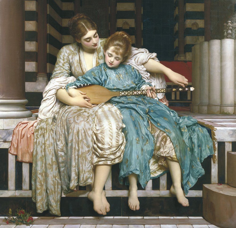 “La lección de música” es una obra del pintor académico inglés Frederic Leighton creada en 1877.