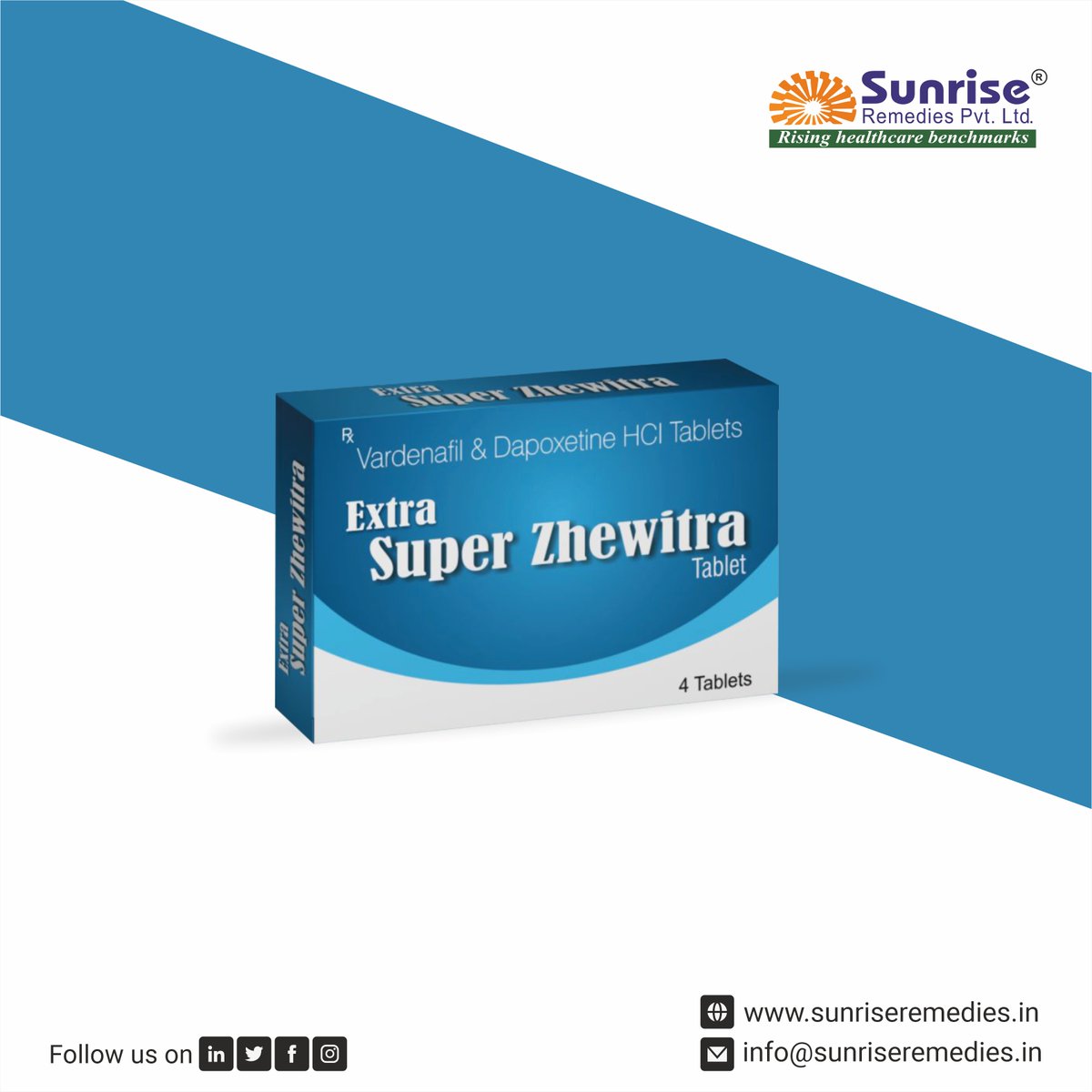 #ExtraSuperZhewitra Generic Vardenafil & Dapoxetine Most Popular Products From Sunrise Remedies Pvt. Ltd.

Read More: sunriseremedies.in/our-products/e…

#ExtraSuperZhewitra #Vardenafil #Dapoxetine #Avanafil #Udenafil #Tadalafil #Sildenafil #EDProducts #PEproducts #PharmaExportCompany