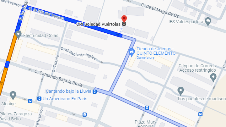 I am working in a school tomorrow in Treasure Island Street. Other nearby streets are named after Titanic, An American In Paris, The English Patient, The Wizard of Oz, Singin' In The Rain and Some Like It Hot. Might drop in on Plaza Mary Poppins and ask for a spoonful of sugar.