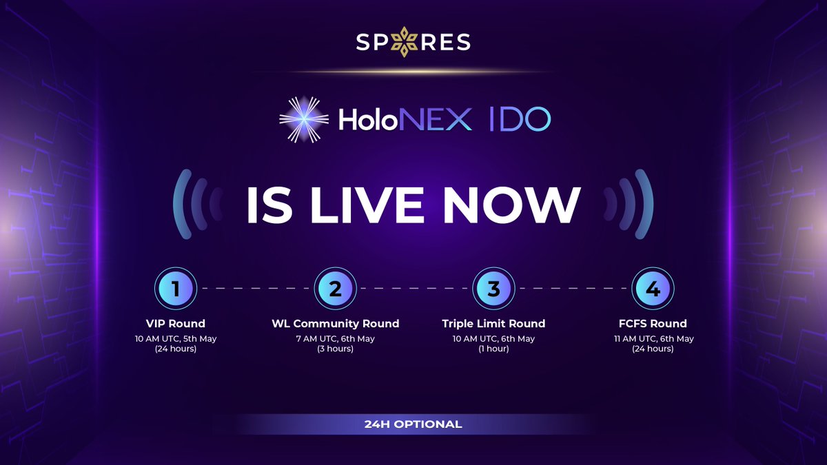 🔥 @HoloNexAR 𝗜𝗗𝗢 𝗜𝗦 𝗡𝗢𝗪 𝗟𝗜𝗩𝗘 𝗢𝗡 𝗦𝗣𝗢𝗥𝗘𝗦 𝗟𝗔𝗨𝗡𝗖𝗛𝗣𝗔𝗗 🔥 Attention all Spores champions! 🏆 Brace yourselves for the exciting IDO launch of HoloNex- a platform integrates AR and blockchain, offers the power to create, trade, and engage with flexibility