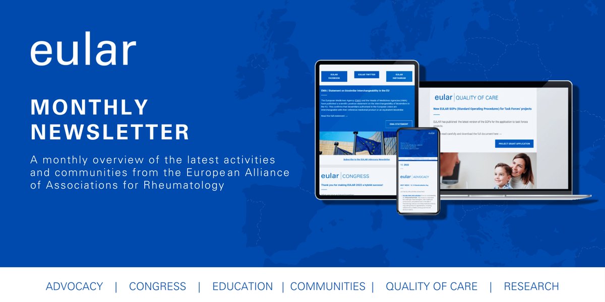 📣 Subscribe to #EULAR Newsletter for the latest developments in the field of rheumatology! Subscribe here! 👉 pulse.ly/xnmstcc0la #EULAR #rheumatology #arthritis