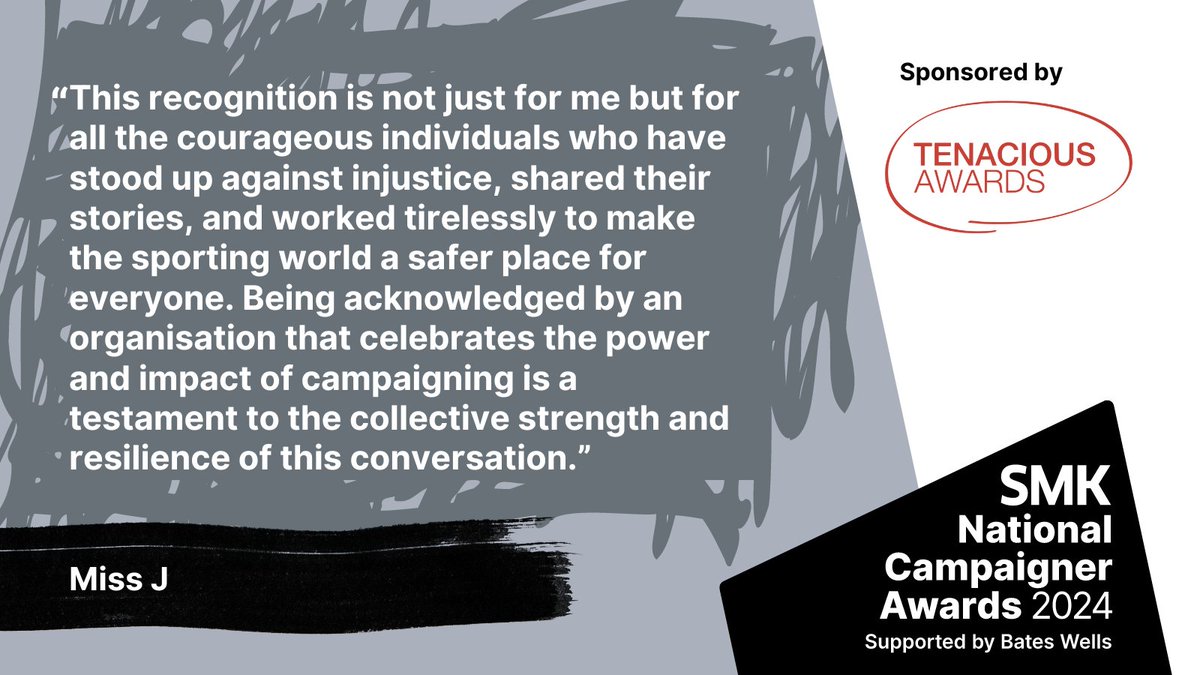Congratulations to @ESMISscotland @j_and_justice – shortlisted for Campaigner of the Year in the #SMKAwards2024. 

Winners will be announced on 15 MAY. 

More details here: smk.org.uk/awards_nominat… #LoveCampaigning 

Sponsored by @TenaciousAwards
