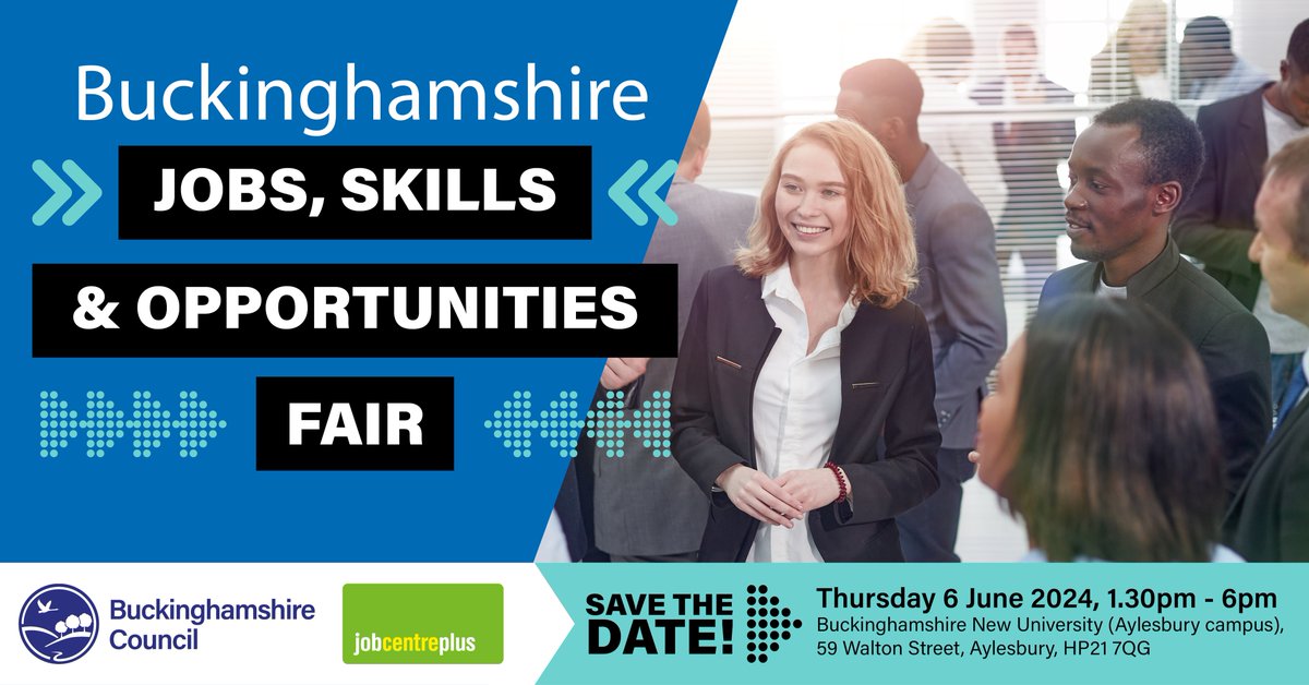 Looking for your next star employee? 🌟 Come to the Buckinghamshire Jobs, Skills & Opportunities Fair on Thursday 06 June 2024 at Buckinghamshire New University, Aylesbury campus and you might find them! Sign up to be an exhibitor by emailing: jobsfair@buckinghamshire.gov.uk