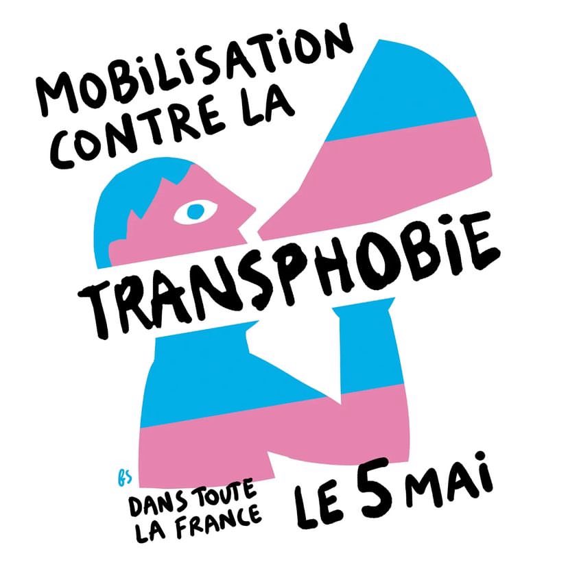 Partout en France, des mobilisations auront lieu pour les droits des personnes trans et contre la transphobie.

Joignez vos forces pour faire front face au projet réactionnaire de la droite à l'extrême-droite.

#RiposteTrans #5mai