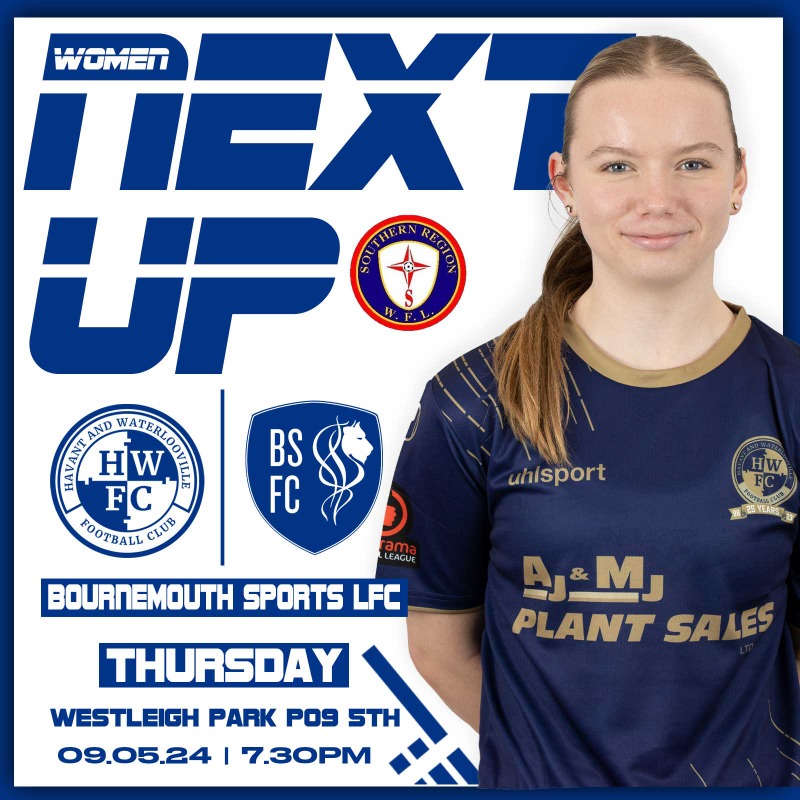 🗓️ @𝐇𝐖𝐅𝐂𝐖𝐨𝐦𝐞𝐧 𝐂𝐔𝐏 𝐅𝐈𝐍𝐀𝐋 𝐑𝐄𝐀𝐑𝐑𝐀𝐍𝐆𝐄𝐃 🆚 Bournemouth Sports LFC 📅 Thurs 9th May 2024 📍 Westleigh Park, Havant PO9 5TH 🏆 SRWFL League Cup Final ⏰ 7:30pm KO 🎟 £3 Adult, £1 U16 & Senior #HWFC #COYH