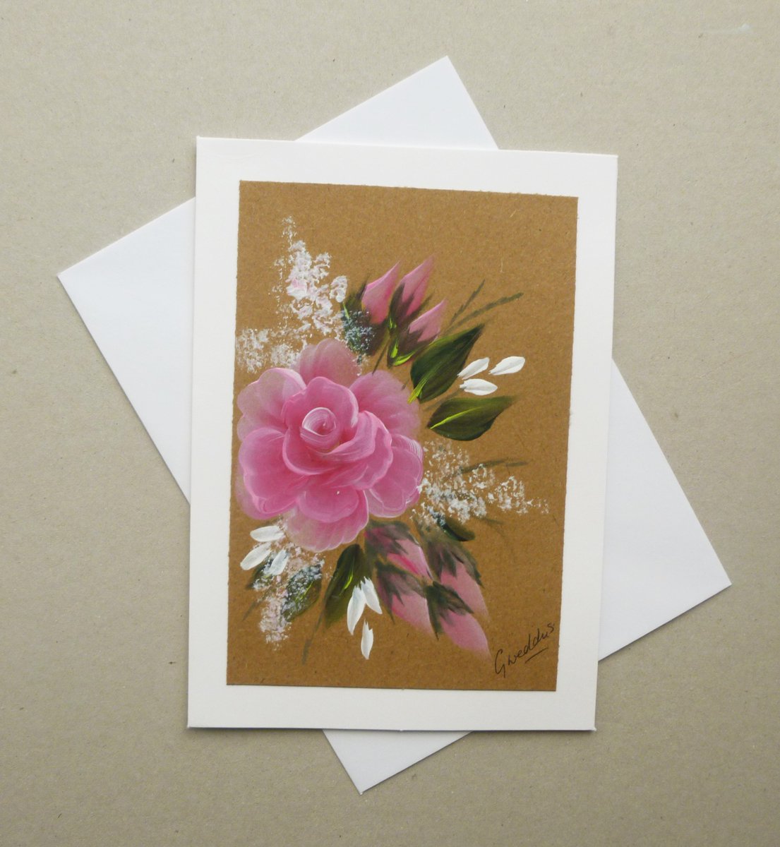 hand painted floral blank greetings card ( ref ... - Folksy folksy.com/items/8336438-… #newonfolksy