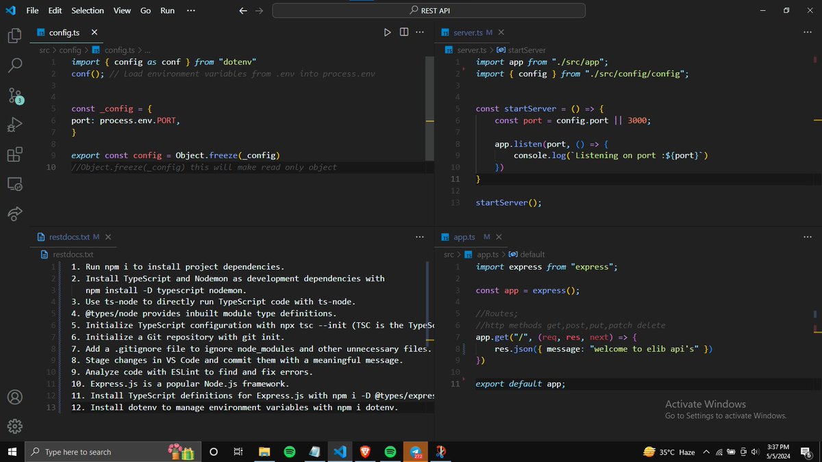 Exploring REST API development by creating an e-library with insights from the @codersGyan  YouTube channel. Excited to delve into Node.js, TypeScript, Express.js, and more! Thanks Sir for making such high quality content🌐 #RESTAPI #NodeJS #TypeScript #ExpressJS