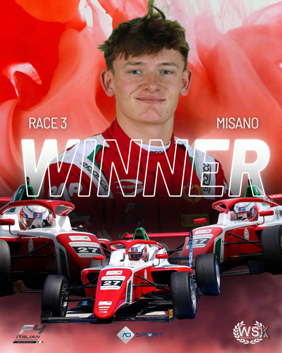 What a start of the season for @27FreddieSlater 🤩 3️⃣ on a row in Misano 💥💥💥 See you at the end of the month @autodromoimola #IF4C #Formula4 #RoadToF1