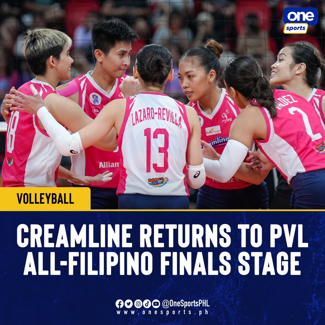 IN FAMILIAR TERRITORY 

Creamline is set for a proper title defense as the Cool Smashers make their seventh-straight PVL All-Filipino Conference Finals appearance!  

#PVL2024 #PVLonOneSports #TheHeartOfVolleyball