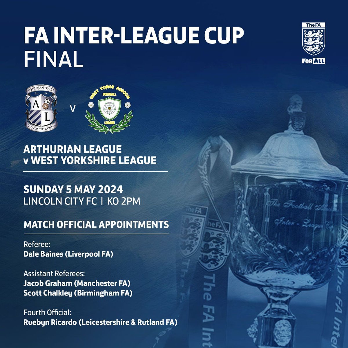 FA INTER-LEAGUE CUP 🏆 | Good luck to all the officials in this afternoon's FA Inter-League Cup game! 🤞⚽️
