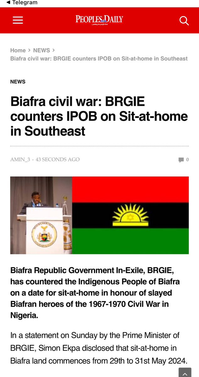 Biafra Republic Government In-Exile, BRGIE, has countered the Indigenous People of Biafra on a date for sit-at-home in honour of slayed Biafran heroes of the 1967-1970 Civil War in Nigeria. In a statement on Sunday by the Prime Minister of BRGIE, Simon Ekpa disclosed that…