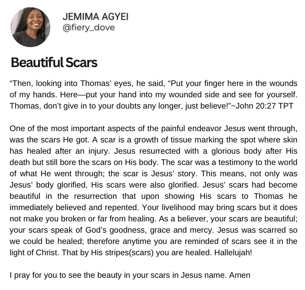 Daily manna from on high✨
#dailydevotional #dailymanna #messagesfromGod #beautifulscars #healing