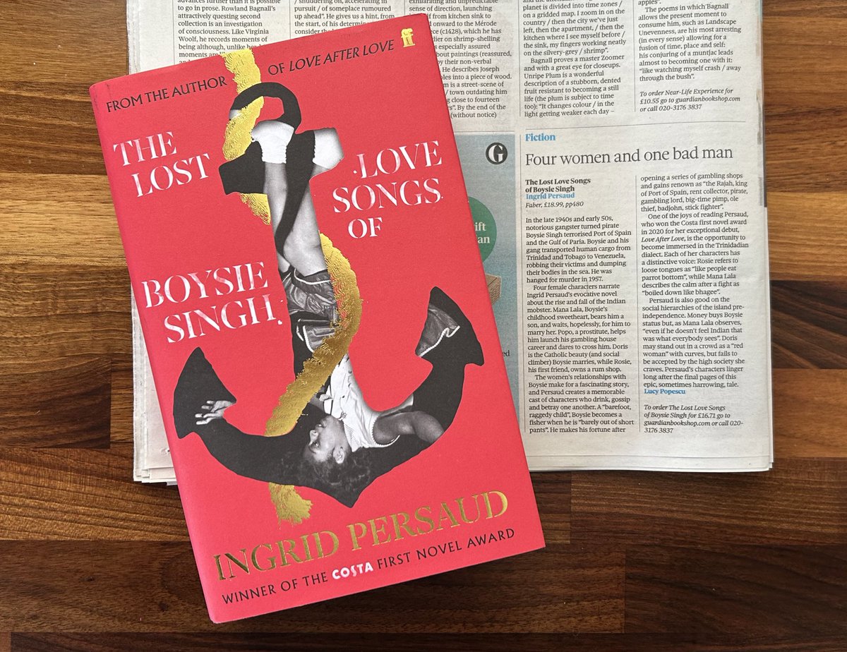 “Persaud’s characters linger long after the final pages of this epic, sometimes harrowing, tale” A great review in @ObsNewReview of @IngridPersaud’s THE LOST LOVE SONGS OF BOYSIE SINGH. Don’t miss Ingrid here on Wed 15 May when she’ll be in conversation with @SavidgeReads 🎫👇🏻