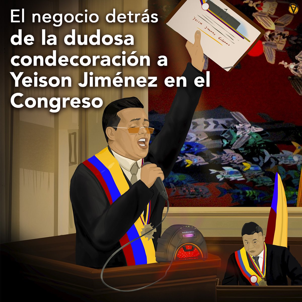 ⚠️El cantante @yeison_jimenez recibió una condecoración no oficial en el Congreso junto a un empresario chino que fue señalado en Londres de espionaje a favor del gobierno de su país. voragine.co/historias/el-n…