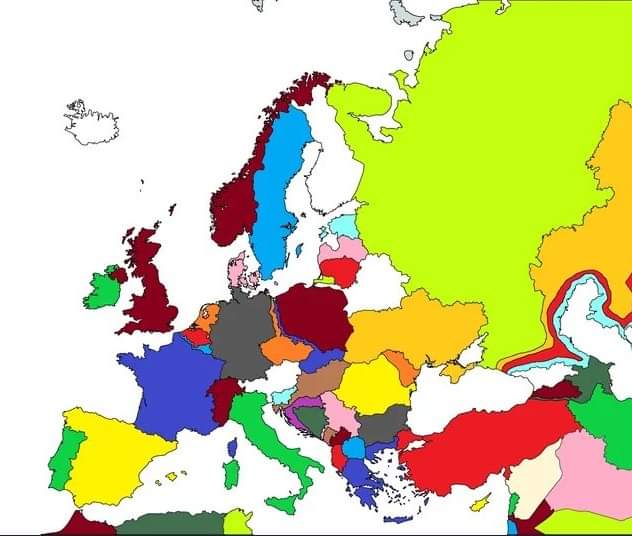 Map of Europe if every country gets a coastline